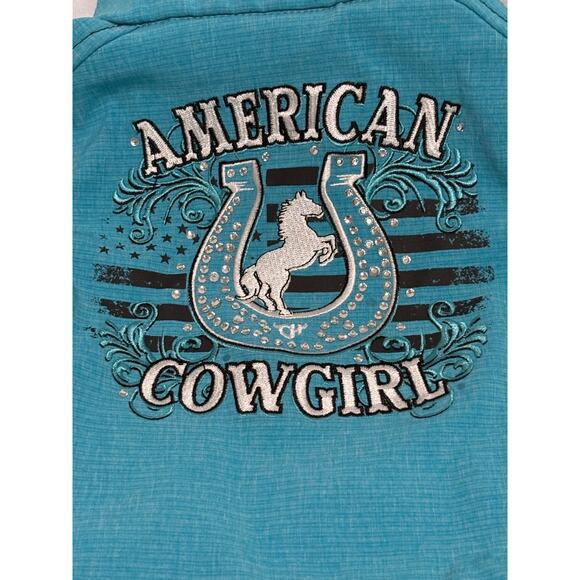 Cowgirl Hardware® Girl's American Turquoise Jacket Rodeo 12M Biker Bling - Picture 6 of 12